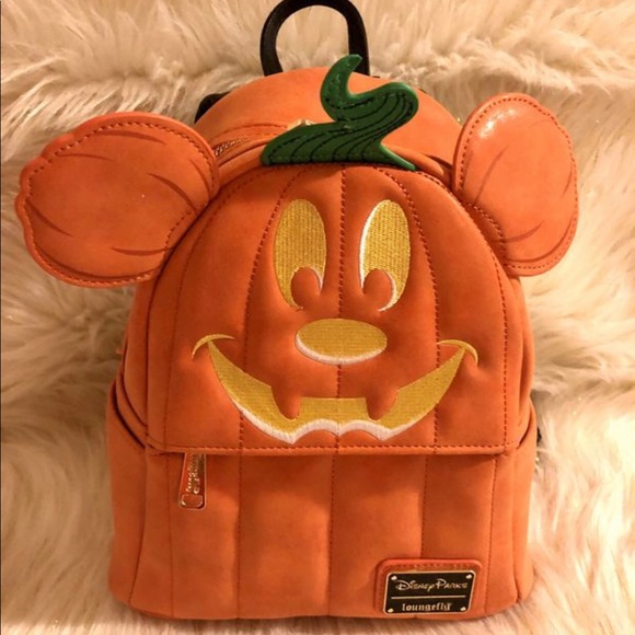 mickey mouse pumpkin mini backpack by loungefly